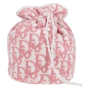 Christian Dior Trotter Purse Hand Bag Pile Pink Auth yk19015V